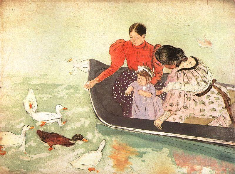 Mary Cassatt Feeding the Ducks Sweden oil painting art